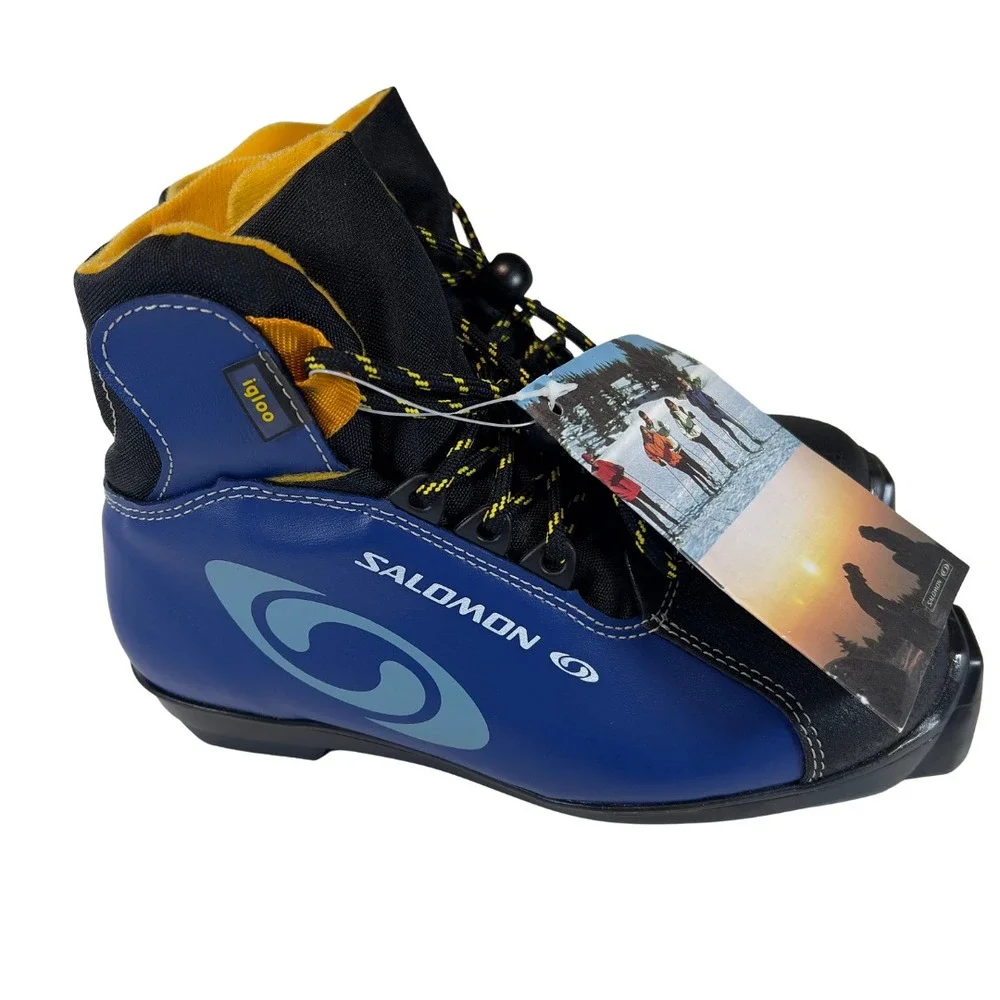 Salomon Igloo SNS Cross Country Ski Boots Blue Size 3‎ EU 35 NNN Style New